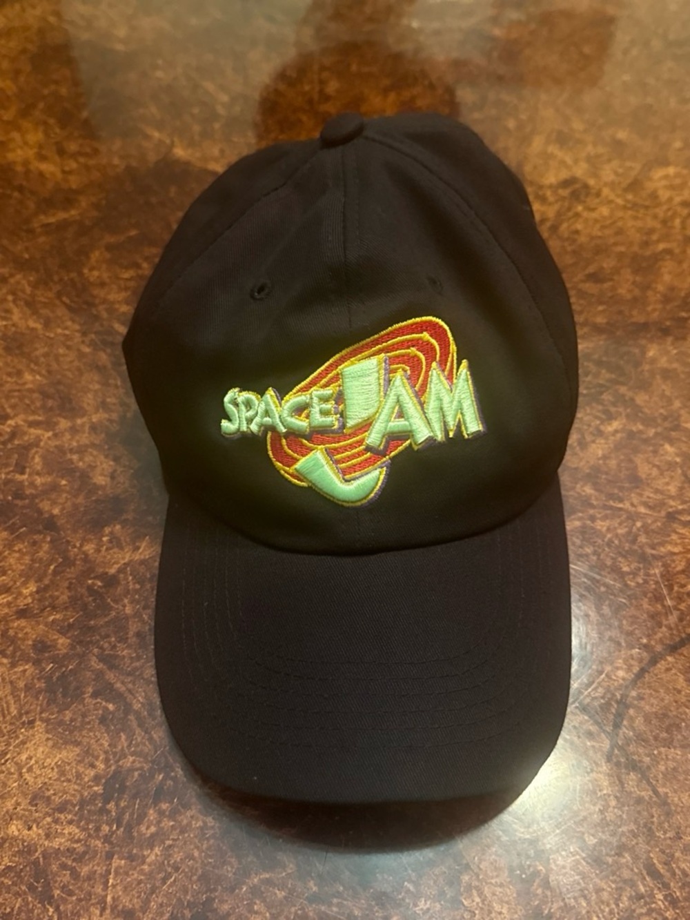 Space Jam Embroidered Logo Black Baseball Cap